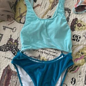 PINK one piece velvet bathing suit